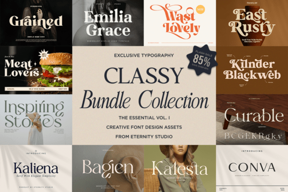 Classy Bundle Vol. I: A Retro Serif Font Bundle That Feels Like a Design Secret