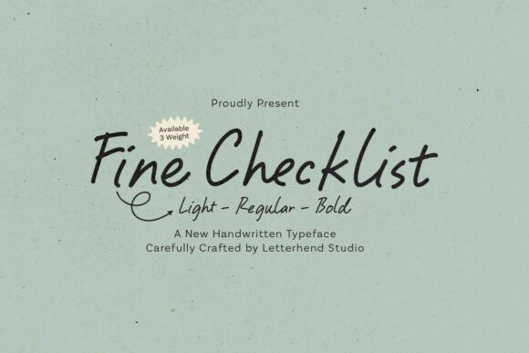 Fine Checklist: A Handwritten Font That Feels Like Home