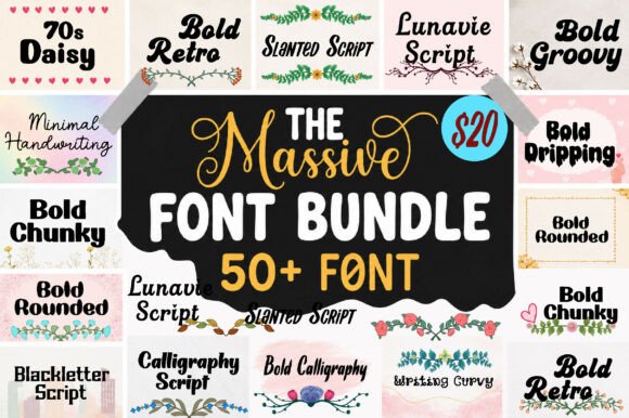 The Massive Mega Bundle: A Display Font Powerhouse for Digital Design